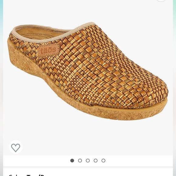 TAOS PRIMAVERA WOVEN SLIP ON MULE IN TAN/BRONZE SIZE 37 ( 6-6.5 ) NWOT - Picture 6 of 13